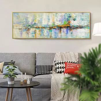 Печать на холсте-бирюзовые абстрактные картины, современные картины, картина на холсте, подходящая для украшения дома в гостиной 20*40cm
