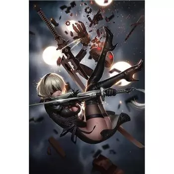 Печать на холсте, игра KDA, синее крыло, Эвелин, обнаженная сексуальная девушка, художественная подвесная картина для гостиной, спальни 21cm30cm NoFrame