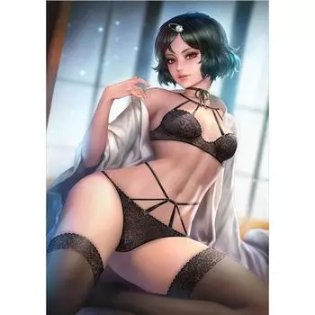 Печать на холсте, игра Xenoblade, пламя, обнаженная сексуальная девушка, художественная живопись, висящая картина для гостиной, спальни 21cm30cm NoFrame