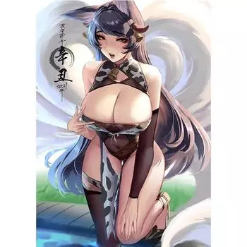 Печать на холсте, видеоигры, цельный Нами Виви, обнаженная сексуальная девушка, художественный домашний декор, настенная картина для спальни 21cm30cm NoFrame