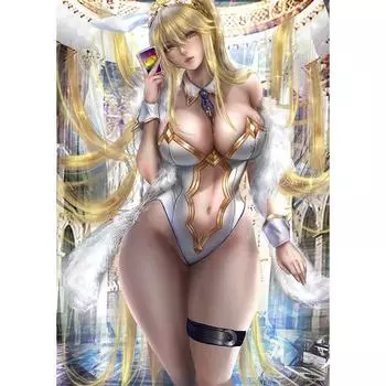 Печать на холсте, видеоигры, Eula Genshin Impact, обнаженная сексуальная девушка, художественная спальня, домашний декор, повесить картину 21cm30cm NoFrame