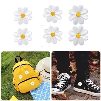 Печать на одежде с изображением цветка ромашки, аппликация для шитья одежды, термонаклейка на заплатку B