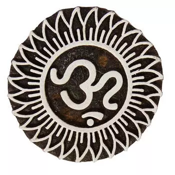 Печать на ткани Деревянный блок ручной работы Om Pattern Designer Textile Stamp 0.9 x 2.2 Inches
