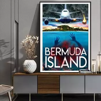 Печать постера с пейзажем Бермудского океана, картина на холсте с изображением острова ужасов, картина для гостиной, настенное искусство, домашний декор Cuadros 21x30cm No Framed