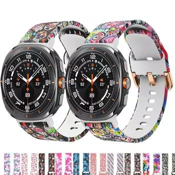 Печать ремешка для Samsung Galaxy Watch Ultrta 47 мм сменный силиконовый браслет SmartWatch Bracele correa galaxy watch ultra Galaxy Watch Ultra 47mm