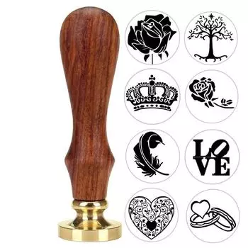 Печать штамп с деревянной ручкой DIY ретро штамп свадебное приглашение антикварная марка 1