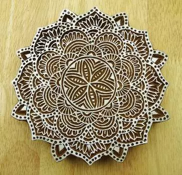 Печать штемпеля Брауна печати блока деревянной текстильной марки высеканная вручную флористическая 5.7