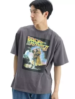 Печать T Назад в будущее Графика BROWN S [Beams Heart] (Короткий рукав) Футболка мужская коричневый