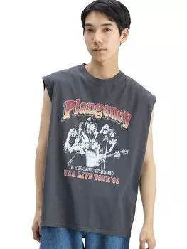 Печать T Wild Graphic Без рукавов L [Beams Heart] (Короткий рукав) Футболка мужская BLK/Plangency