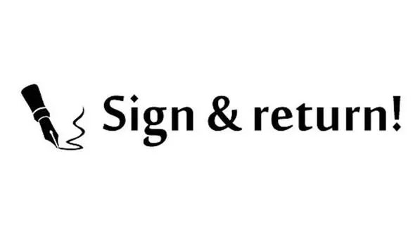 Печать учителя Printtoo Подпишите и верните! Самоклеящийся резиновый штамп, командный/вспомогательный для школьных и офисных принадлежностей, 42x9 мм 42 x 9 mm чёрный