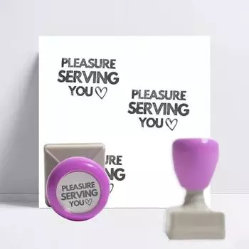 Печать «Удовольствие от обслуживания» напоминает клиентам о необходимости давать дополнительные чаевые. Уникальная самонаполняющаяся печать с напоминанием о чаевых. фиолетовый