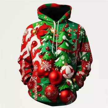 Печать унисекс свитер уличный панк стиль досуг с капюшоном для мужчин и женщин новогодние рождественские милые подарки новые толстовки и свитшоты S