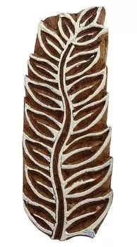 Печатание штемпеля ткани древесины блока Брауна картины листьев высекаенное рукой деревянное 3.5 x 1.2 Inches коричневый