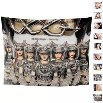 Печатная фоновая ткань, широкая подвесная ткань, персиковый кожаный бархат, короткие плюшевые декоративные гобелены One Size бежевый