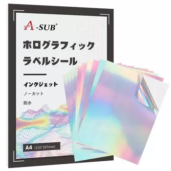 Печатная голографическая этикетка наклейка самоклеящаяся бумага 10 листов для чернил на красителе отслаивающаяся водостойкая глянцевая голографическая струйная печать только A-SUB