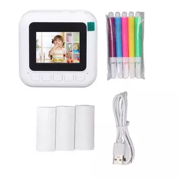 Печатная камера 1080P Видео Многофункциональная музыкальная видеовоспроизведение Интеллектуальная мультипликационная цифровая камера для