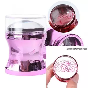 Печатная пластина с силиконовой головкой и прозрачной ручкой фиолетовый