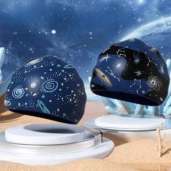 Печатные шапочки для плавания для детей, удобные силиконовые шапочки для плавания, защита ушей для мальчиков, шапочки для плавания, аксессуары для бассейна