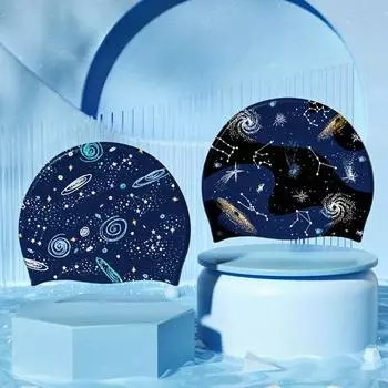 Печатные шапочки для плавания для детей, удобные силиконовые шапочки для плавания, защита ушей для мальчиков, шапочки для плавания, аксессуары для бассейна