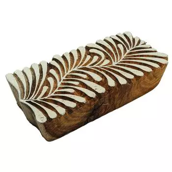 Печатный блок ручной работы из деревянного текстиля 4 x 2 Inches