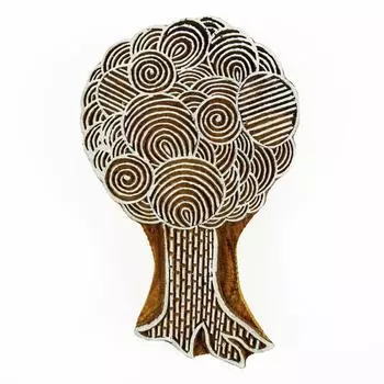 Печатный блок ручной работы с деревом Индийская деревянная марка Записки Текстильная марка 4.5 x 3 Inches