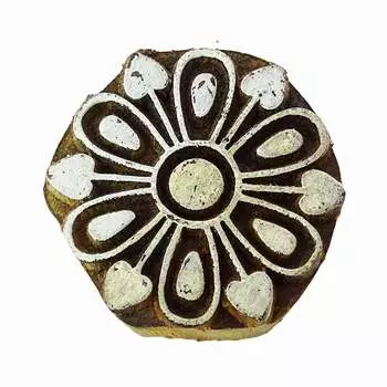 Печатный блок ручной работы штамп с цветочными декоративными блоками из дерева и текстиля 1.5 Diameter