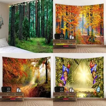 Печатный большой настенный гобелен в стиле хиппи, мандала в стиле бохо 100x75cm