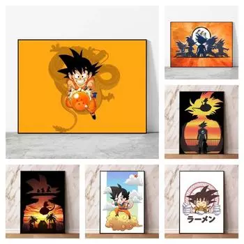 Печатный Dragon Ball Гоку подарок на день рождения на холсте настенное украшение плакат игрушка модульная печать 21cm30cm NoFrame