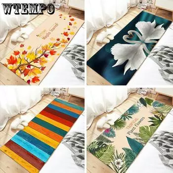 Печатный ковровое покрытие Гостиная Спальня Прикроватный коврик Свежий напольный коврик Эркерный коврик Татами Домашний напольный коврик 60*120cm