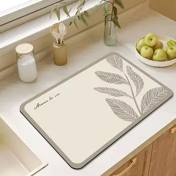 Печатный кухонный дренажный коврик для кофе-бара, влагостойкий коврик, суперабсорбирующий дренажный коврик, подставка для сушки посуды, декор для рабочего стола 30X40cm
