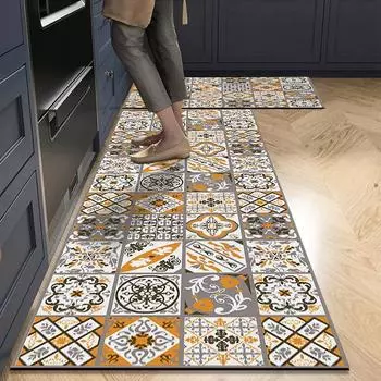 Печатный кухонный коврик, нескользящий кухонный коврик, впитывающий коврик для ванной комнаты, коридора, кристально-бархатный ковер для спальни, домашний декор S 40x60cm