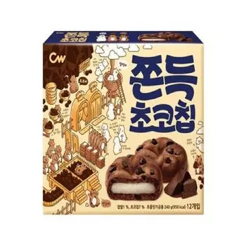 Печенье CW Korean Chewy Mochi с шоколадной крошкой 12шт 240г