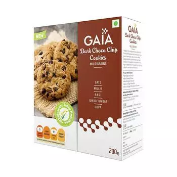 Печенье с темным Шоколадом (200 г), Dark Choco Chip Cookies, Gaia