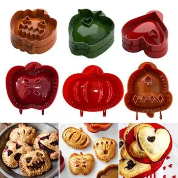 Печенье штамп DIY Хэллоуин тыква яблоко желудь печенье форма для выпечки 3D печенье плунжер резак для детей кухонные принадлежности Рождество 5