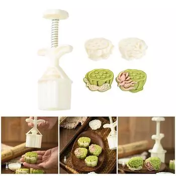 Печенье штампы цветочный узор лунный торт формы ручной пресс лунный торт производитель выпечки инструмент для праздника середины осени A3