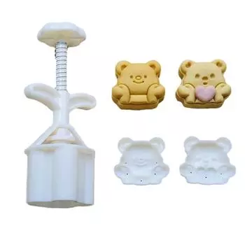 Печенье Штампы Сердце Медведь Лунный торт Формы Ручной пресс Лунный торт Maker Выпечка Инструмент для Праздника Середины Осени