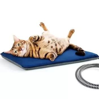 Pecute Pet Hot Pet Heating Mat Cat Pet Hot Carpet Pet Heater Thick Cat Dog Heating Mat Pet Kennel Cabin Crib Doorway Heating Mat for Rescue 30x40cm