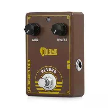 Педаль эффектов для гитары Dolamo Reverb Dwell/Mix DC 9V 6.35mm Входной/выходной интерфейс Аналоговый усилитель коричневый