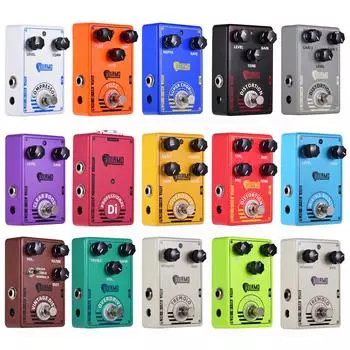 Педаль эффектов для гитары Dolamo True Bypass FUZZ Distortion Overdrive D1-D14 для бас-гитары электрогитары красный