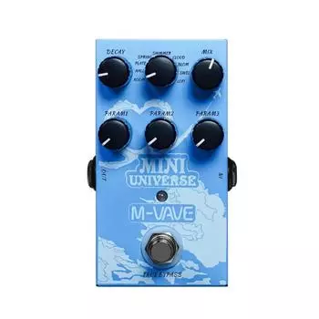 Педаль эффектов для гитары M-VAVE Mini Universe Цифровая педаль реверберации 9 эффектов реверберации Blue синий