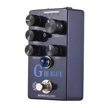 Педаль эффектов для гитары MOSKYAUDIO G III BLUE Purple Channel Preamp/Overdrive/Distortion Pedal Guitar чёрный