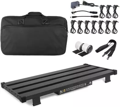 Педаль эффектов GOKKO AUDIO с блоком питания, съемная, из алюминиевого сплава, сверхлегкая, портативная, с сумкой для хранения (XL-650x300x65MM)