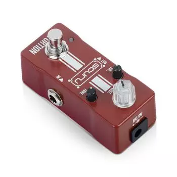 Педаль эффектов искажения для гитары SCURU DIST/VOL/TONE High Gain Amps Dynamic Response DC 9V 6.35mm вино красного