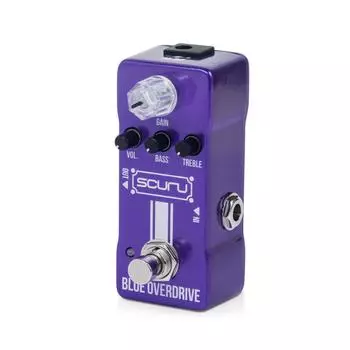 Педаль эффектов SCURU Guitar Blue Overdrive GAIN/VOL/BASS/TREBLE Мощный стек эквалайзеров DC 9 В 6,35 мм фиолетовый
