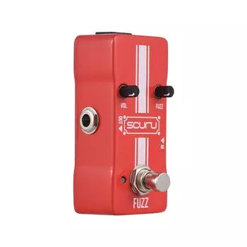 Педаль эффектов SCURU Guitar Fuzz VOL/FUZZ Versatile Sound DC 9V 6.35mm Входной/выходной интерфейс Mini красный