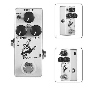 Педаль эффектов, серебристая, 3,7*1,5*1,3 дюйма, TREBLE