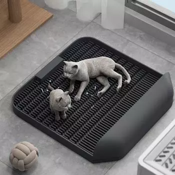 Педаль для кошачьего туалета, Коврик для туалета для домашних животных, Коврик для кошачьего туалета, Товары для кошек, Коврик для кошачьего туалета, Коврик для кошачьего туалета, Товары для домашних животных 37*37*8cm чёрный