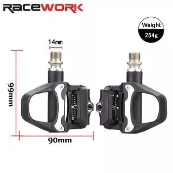 Педаль для шоссейного велосипеда RACEWORK из нейлона с фиксатором для велосипеда, педали с подшипниками для велосипеда, педаль без фиксатора для системы SPD SL с фиксатором