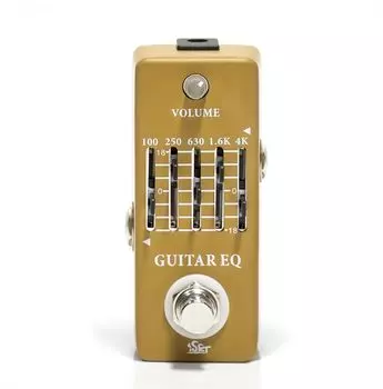 Педаль ISET EQ для электрогитары и акустической гитары Эквалайзер 100 Гц 250 Гц 630 Гц 4 кГц с True Bypass 1,6 кГц (Гитарный эквалайзер)