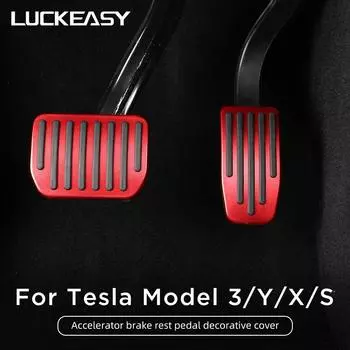Педаль из алюминиевого сплава для Tesla Model 3 Model Y, педаль акселератора, тормоза, подставка для педали, коврики, чехол ModelXS 2023, аксессуары MXS-GA06L